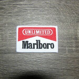 Marlboro Unlimited Cigarettes Retro Style Embroidered Iron-On Patch 3" x 2"